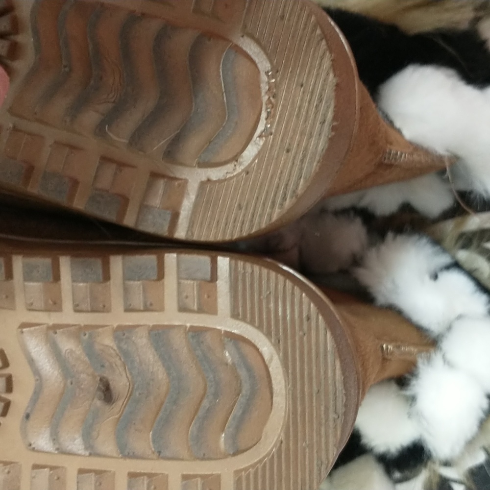 Ladies rabbit fur faux fur inside suede boots SZ 39 (8) - Picture 5 of 9